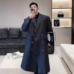 Luxe Textured Japanese Trench Coat for Men