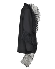 Luxury Asymmetric Ruffle Blazer