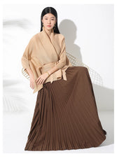 Statement Plissé Pleated Maxi Skirt & Top