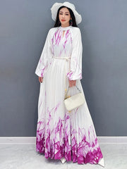 HEYFANCYSTYLE Royal White Orchid Maxi Dress