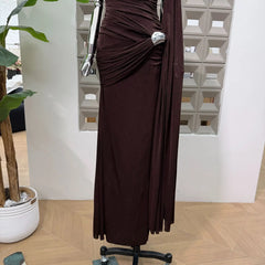 Luxury One-Shoulder Ruched Dress