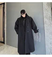 Men's Shoulder Padded Oversized Trench Coat | Luxury Streetwear