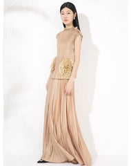 Truly Pleated Skirt & Blouse Set
