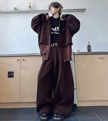Men's Corduroy Wide-Leg Pants Set