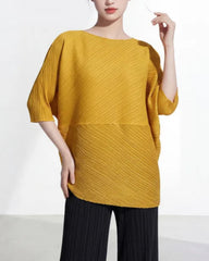 Elegant Plissé Formal Tunic Top