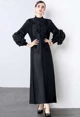 Luxury Pleats Floral Formal Dress