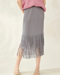 Luxury Pleated Tassel Skirt
