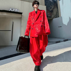 Men's Oversized Satin Blazer & Pants Suit Set