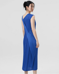 Luxury Asymmetric Pleated Dress