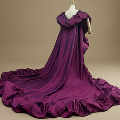 Elegant Floor-Length Train Cape