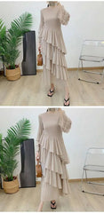 Elegant Ruffled Pleated Dress