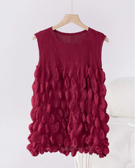 Bubble Pleated Sleeveless Top