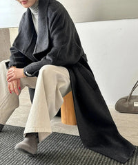 Luxury Wool-Blend Tie Belt Overcoat