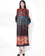 Luxury Geometric Plissé  Dress