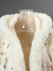 Luxury Fringe Cape with Fur Trim