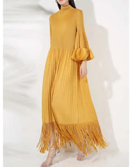 Luxury Plisse Tassel Fringe Dress