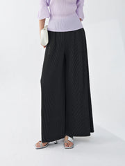 Luxury Plisse Wide-Leg Trousers