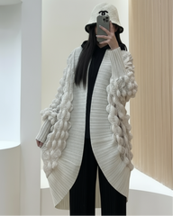 Luxury Bubble Sleeve Pleated Coat