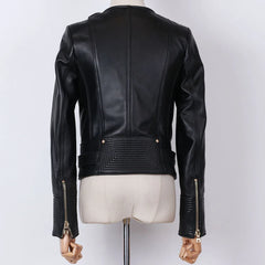 Women's Sheepskin Leather Moto Jacket