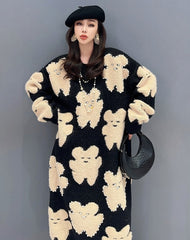 Haute Couture Pearls Bear Sweater Dress