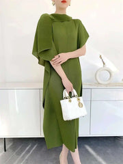 Pleated Tunic Short Sleeve Dress