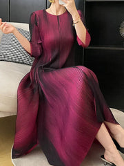 Couture Truly Pleated Midi Dress - 3/4 Sleeves