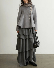 Luxury Woolen Peplum Jacket