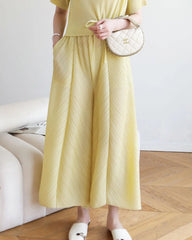 Luxury Plissé Palazzo Pants
