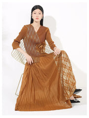 Luxury Petite Pleated Skirt Set