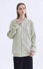 Luxury Plisse Bomber Jacket