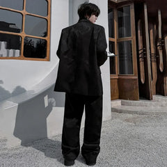 Men's 2-Pieces Japanese Streetwear Trousers & Blazer Set