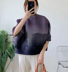 Pleated Ombre Blouse Top