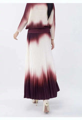 Luxury Travel Ombre Plissé Skirt