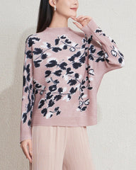 Floral Pleats Long-Sleeve Top