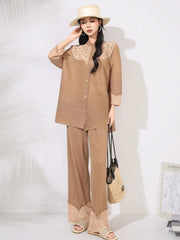 Truly Pleated Stretchy Pants Set
