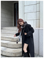 Women's Wool-Blend Extra Long Trench Coat