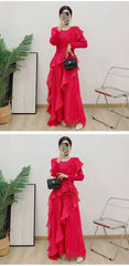 Luxury Plissé Waterfall Dress