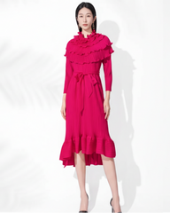 Luxury Pleated Midi Dress