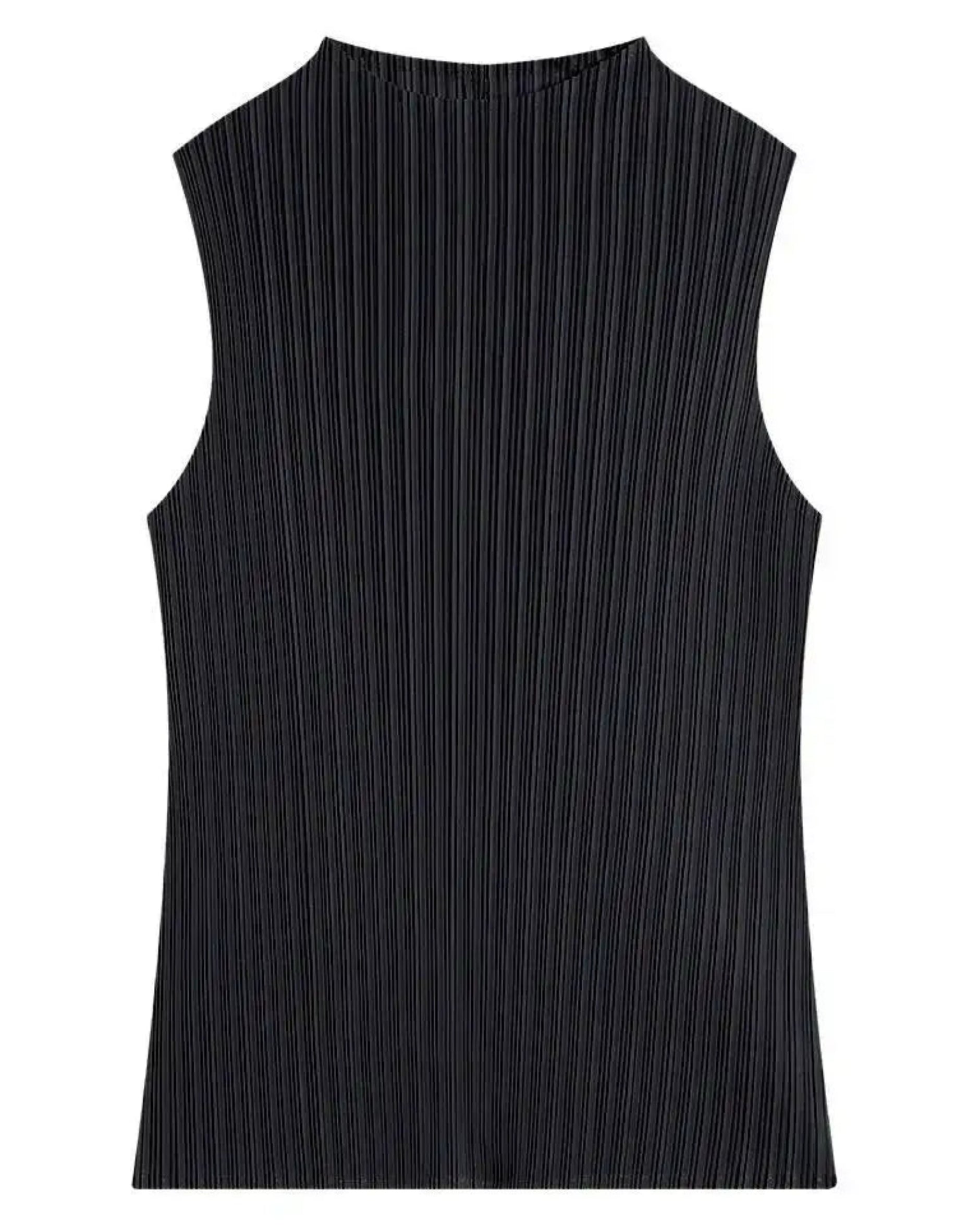 SLEEVELESS PLEATED TOP ブラック 0 hyke SLEEVELESS PLEATED TOP ブラック 0 hyke