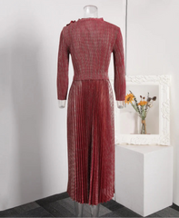 Luxury Floral Plissé Dress