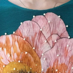 Luxury Floral Pleated Top
