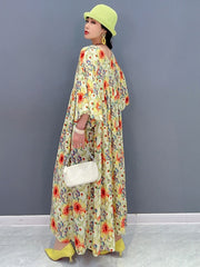 Floral Luxe Half Sleeve Casual Long Dress