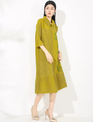 Luxury Pleated Shirt Dress