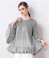 Luxury Pleated Bell Sleeve Top