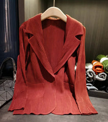 Thick Pleated Draped Cardigan