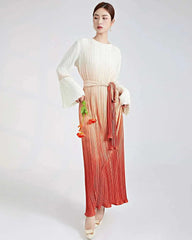 Elegant Ombre Plissé Dress