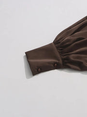 Crystal-Adorned Draped Blouse