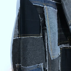 Men's Authentic Denim Patchwork Jacket Coat