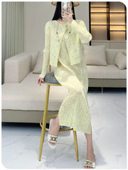 Truly Pleated Cardigan & Dress Set