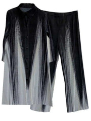 Plissé Wide Leg Trouser & Blouse